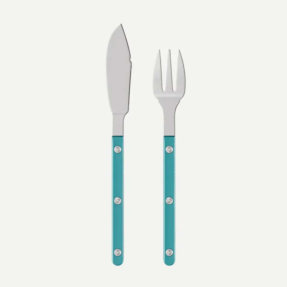 Bistrot Pearly Turquoise Fish Set 8"1/4