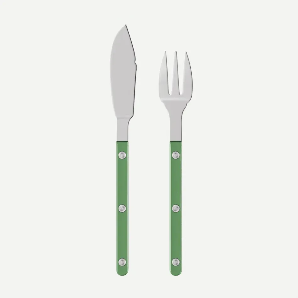Bistrot Pearly Garden Green Fish Set 8"1/4