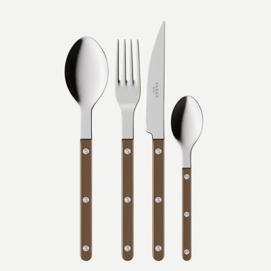 Bistrot Pearly Brown 4 Pieces Cutlery Set 9"1/4