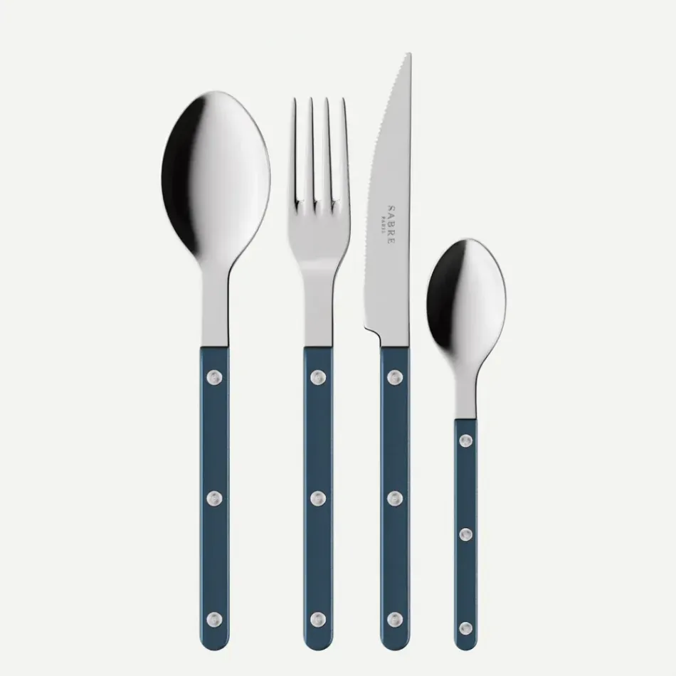 Bistrot Pearly Steel Blue 4 Pieces Cutlery Set 9"1/4