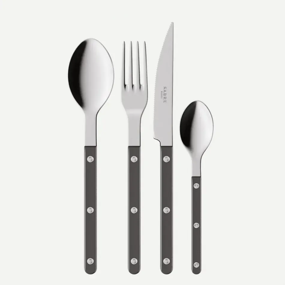 Bistrot Pearly Dark Grey 4 Pieces Cutlery Set 9"1/4