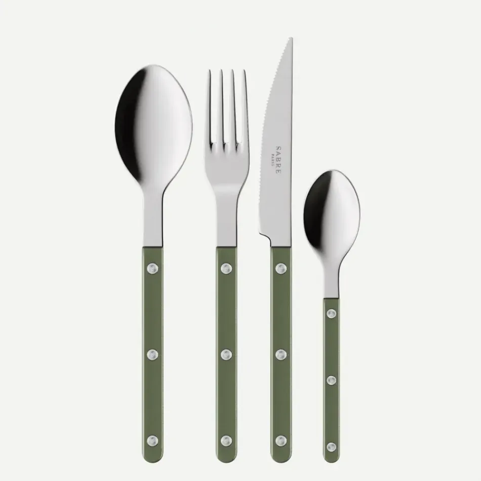 Bistrot Pearly Dark Green 48 Pieces Cutlery Set 9"1/4