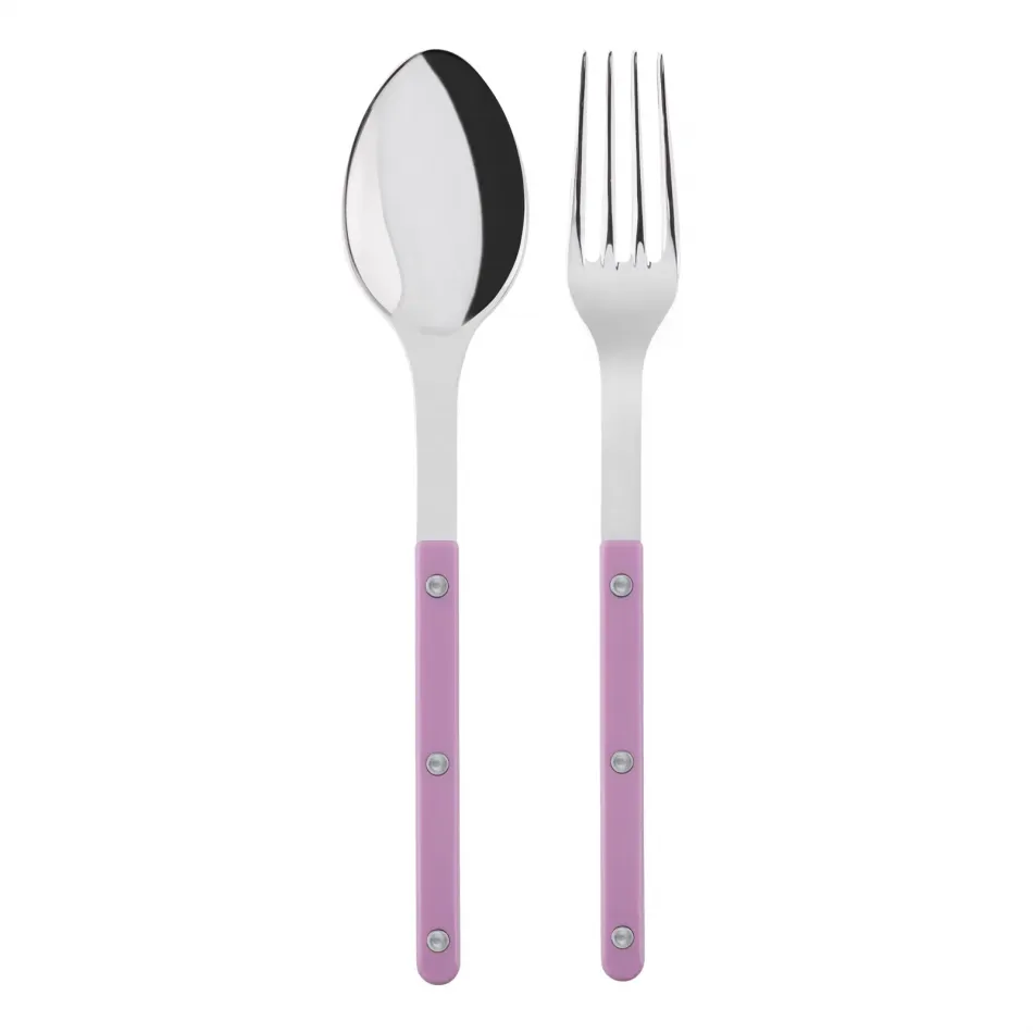 Bistrot Shiny Pink 2-Pc Serving Set 10.25" (Fork, Spoon)