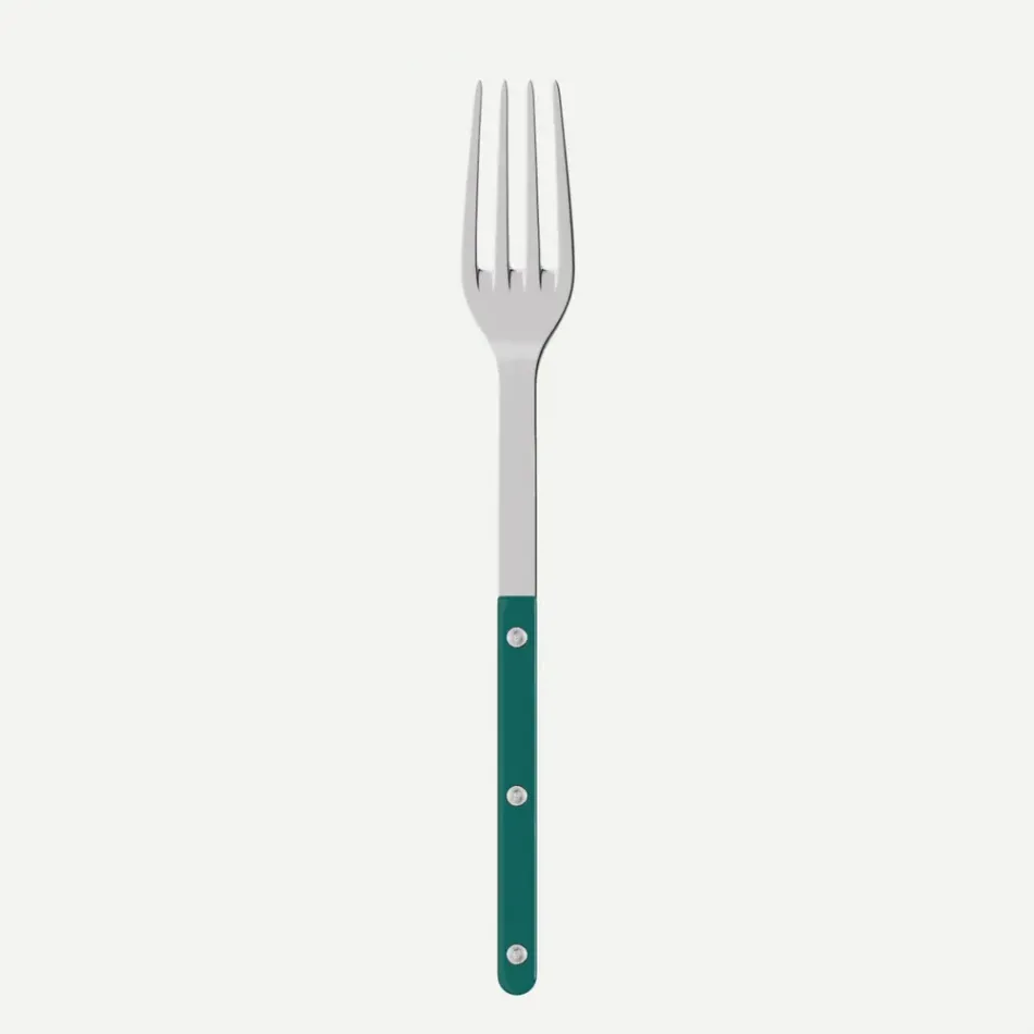 Bistrot Shiny Aquamarine Serving Fork 10.25"
