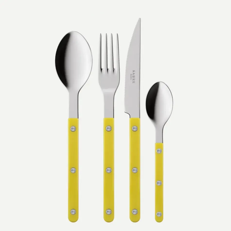 Bistrot Solid Yellow 24 Pieces Cutlery Set 9"1/4