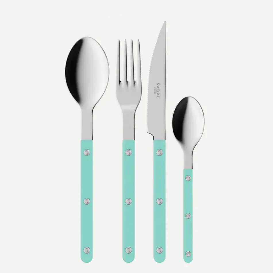 Bistrot Solid Turquoise 24 Pieces Cutlery Set 9"1/4