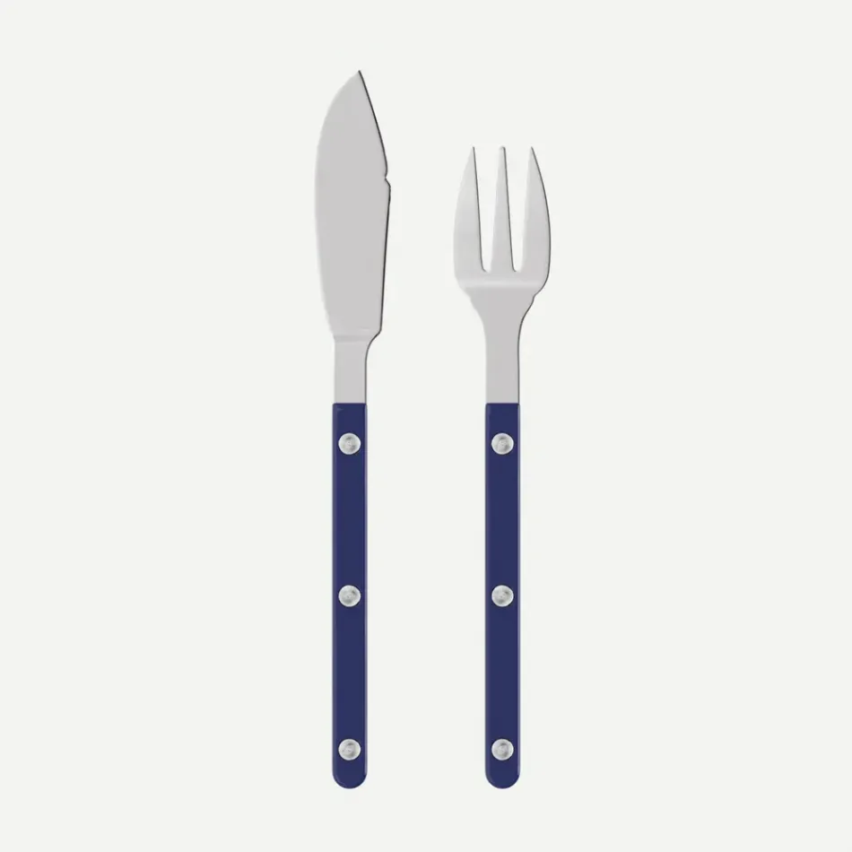 Bistrot Solid Navy Blue Fish Set 8"1/4