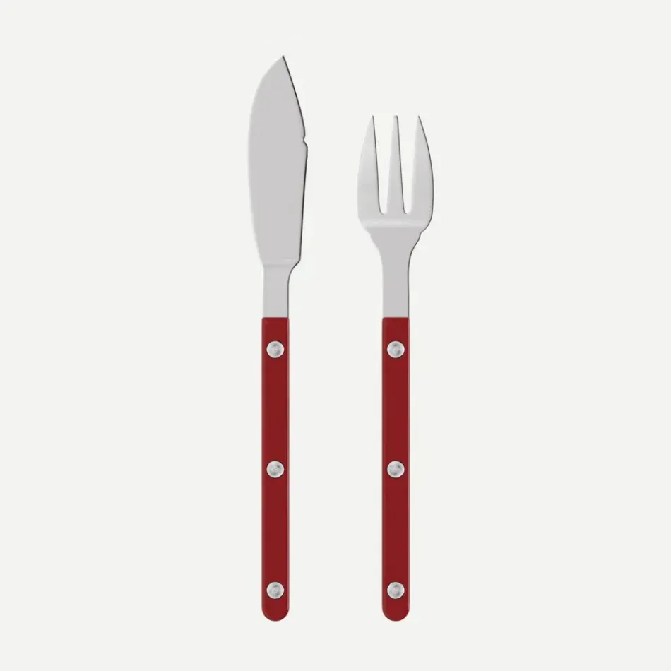 Bistrot Solid Burgundy Fish Set 8"1/4