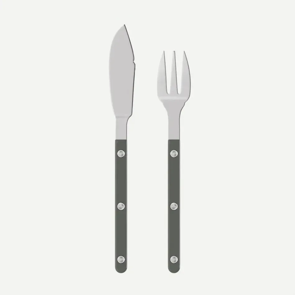 Bistrot Solid Dark Grey Fish Set 8"1/4