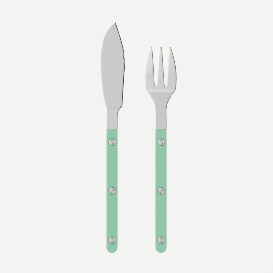 Bistrot Solid Pastel Green Fish Set 8"1/4