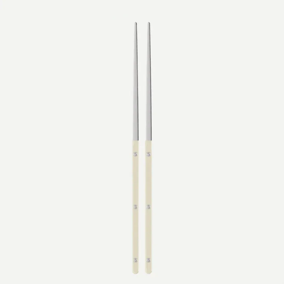 Bistrot Solid Ivory Pair Of Chopsticks 9"