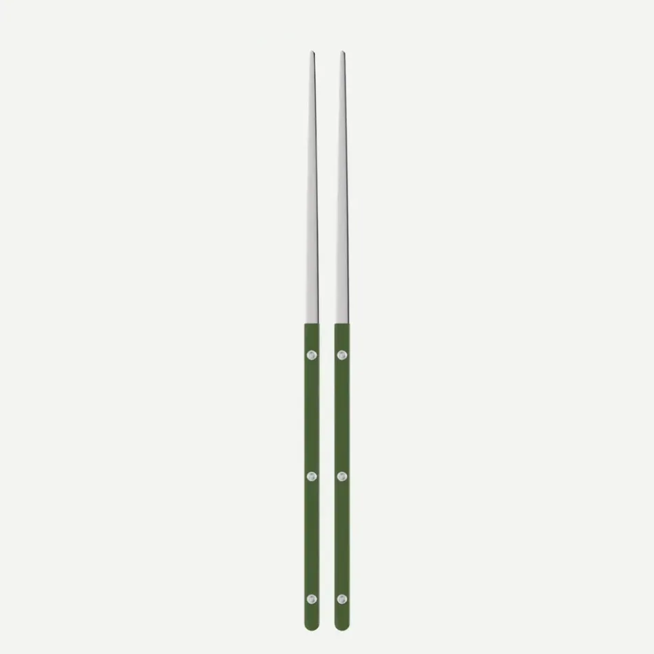 Bistrot Solid Green Pair Of Chopsticks 9"