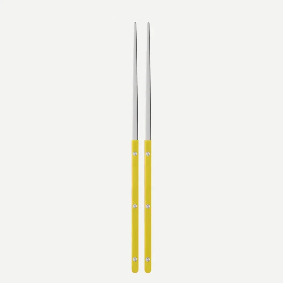 Bistrot Solid Yellow Pair Of Chopsticks 9"