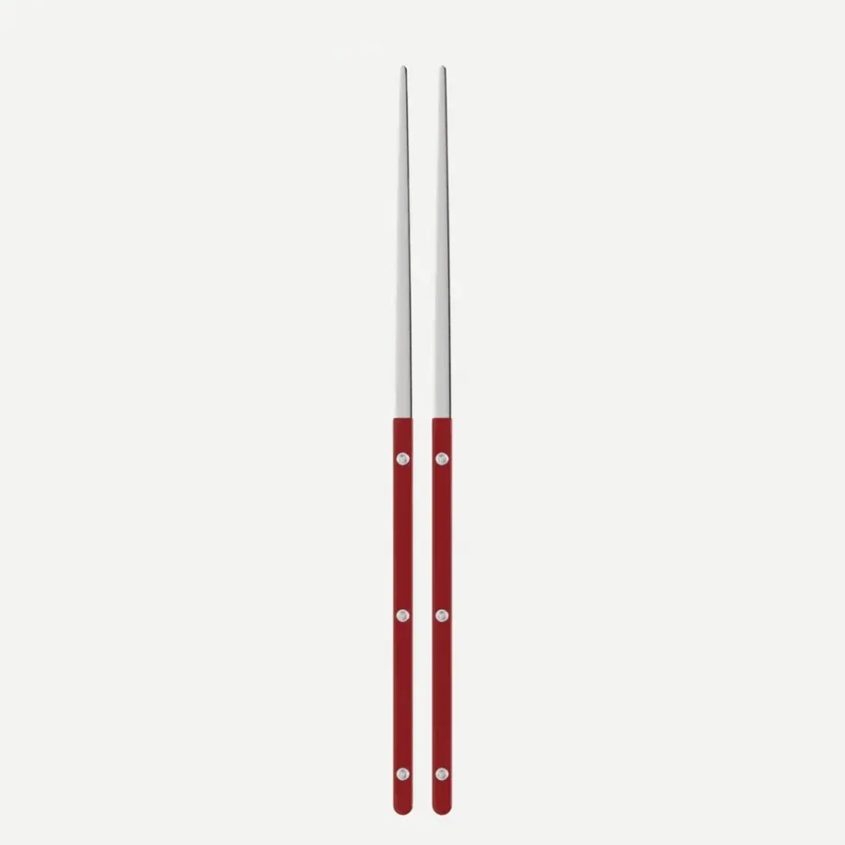 Bistrot Solid Burgundy Pair Of Chopsticks 9"