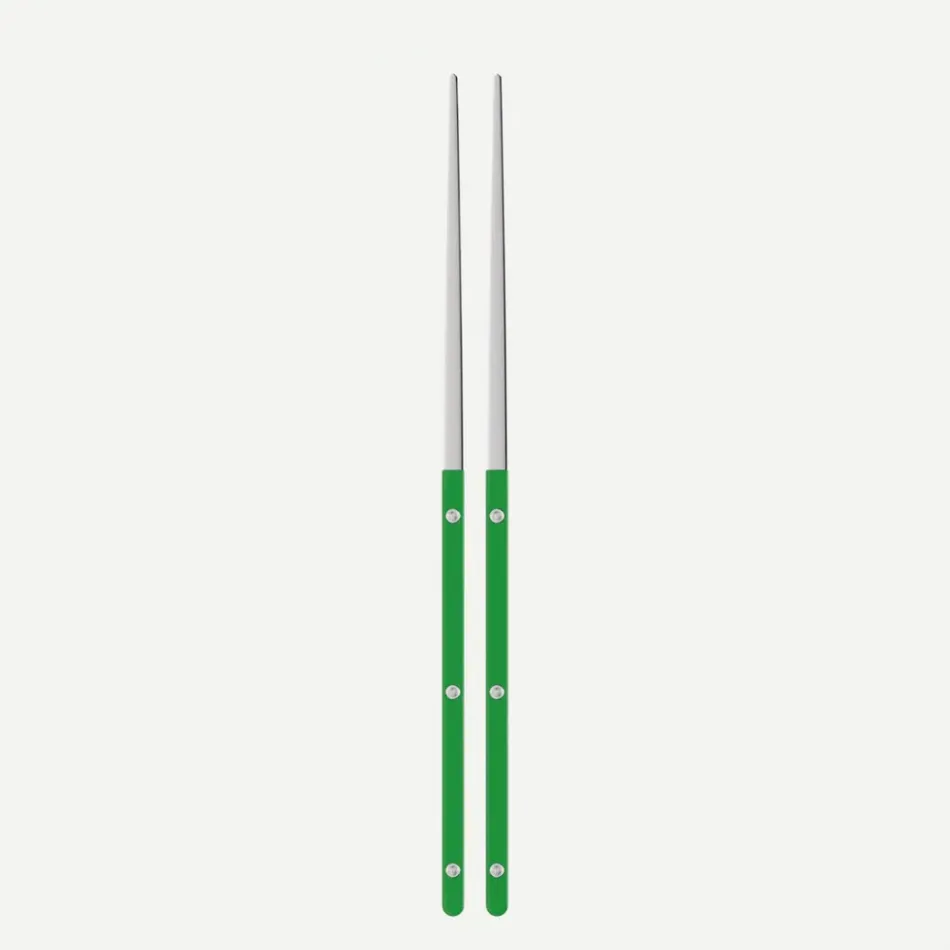 Bistrot Solid Garden Green Pair Of Chopsticks 9"