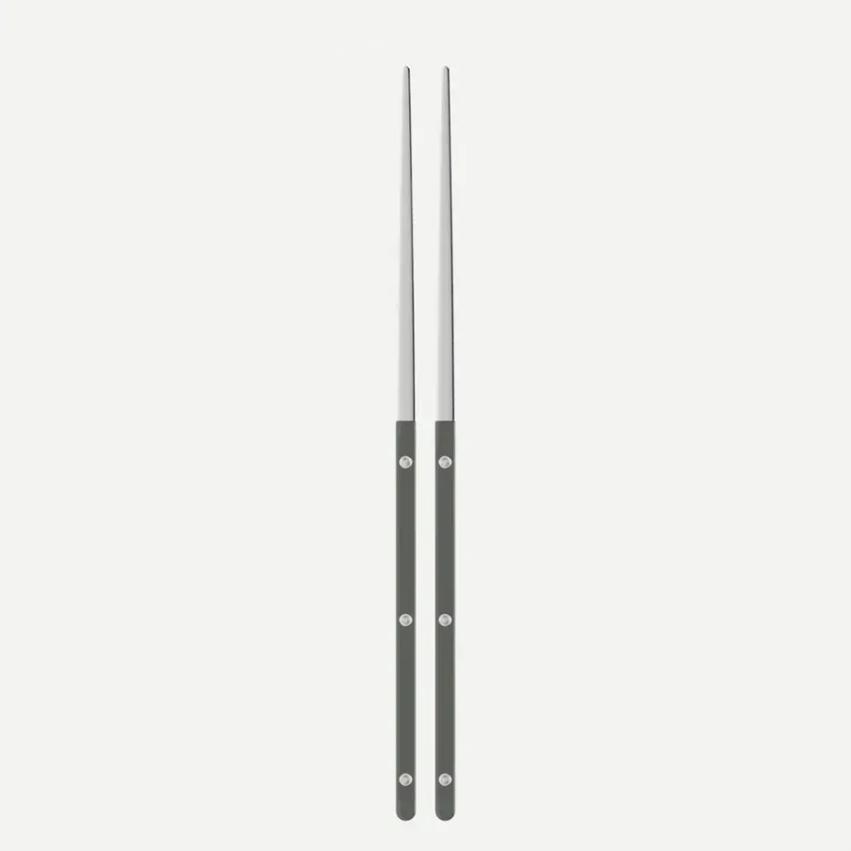 Bistrot Solid Dark Grey Pair Of Chopsticks 9"
