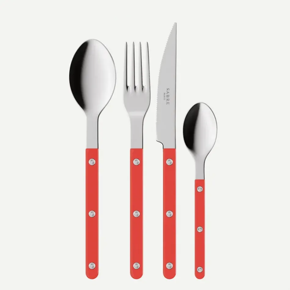 Bistrot Solid Red 48 Pieces Cutlery Set 9"1/4
