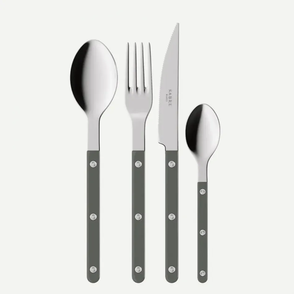 Bistrot Solid Dark Grey 48 Pieces Cutlery Set 9"1/4