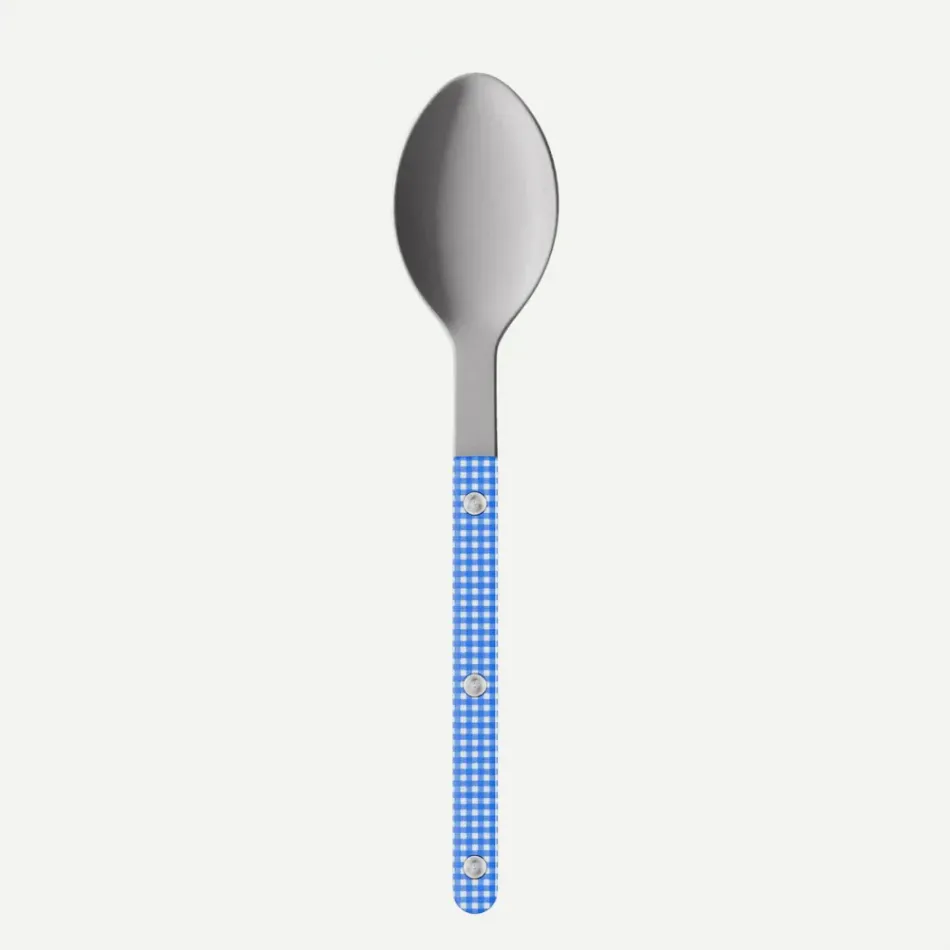 Bistrot Vintage Gingham Blue Soup Spoon 8"1/2