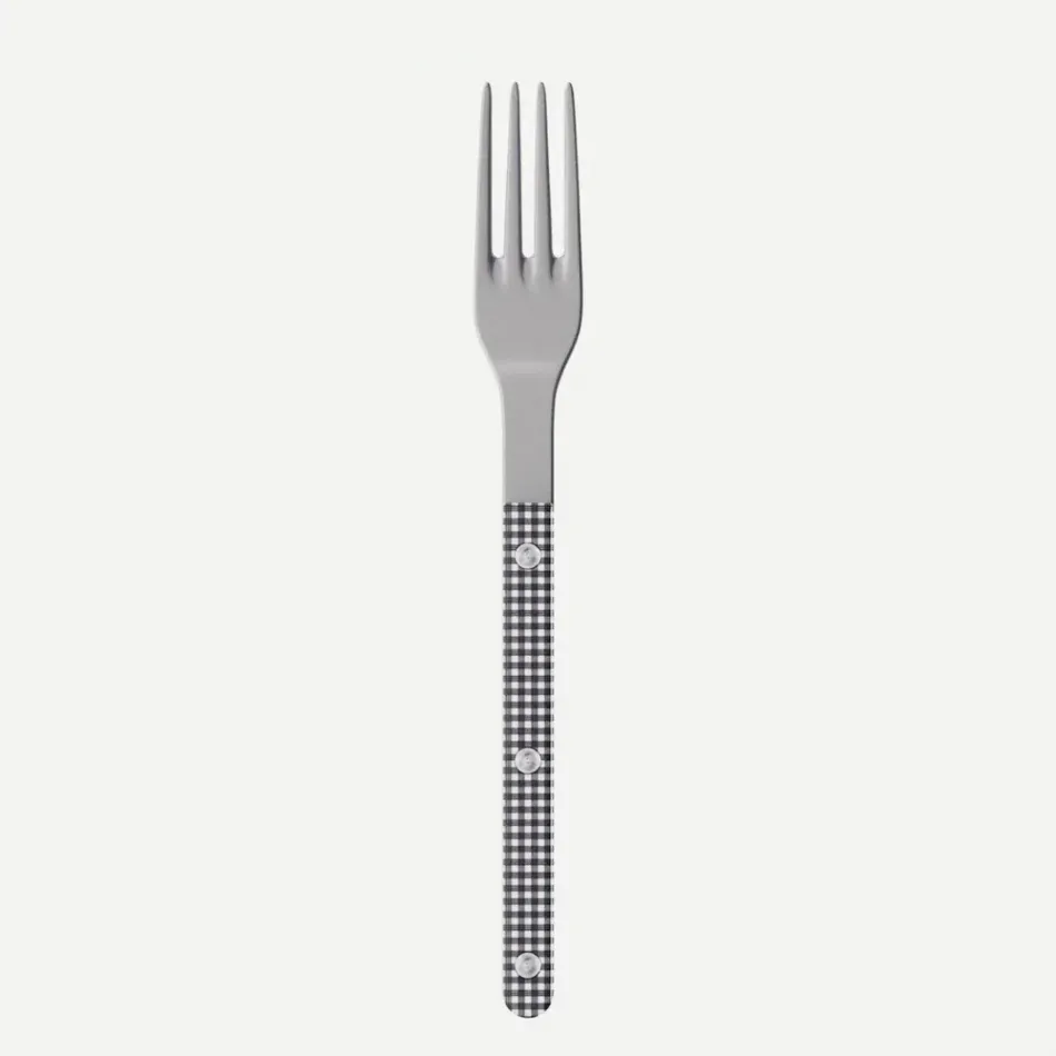 Bistrot Vintage Gingham Black Dinner Fork 8"1/2