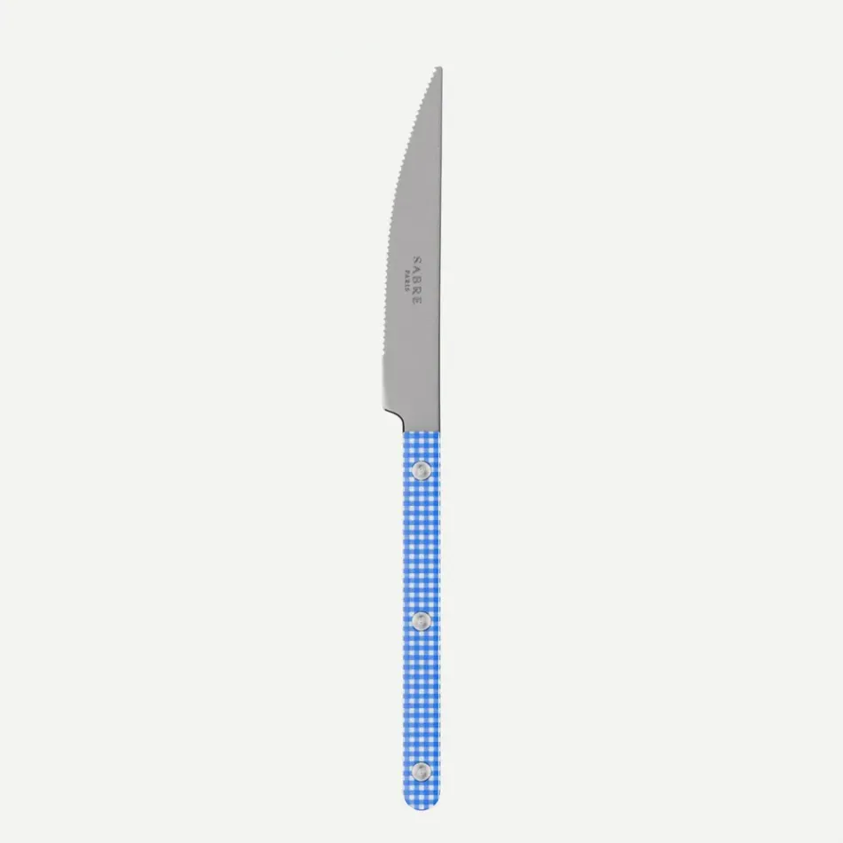 Bistrot Vintage Gingham Blue Dinner Knife 9"1/4