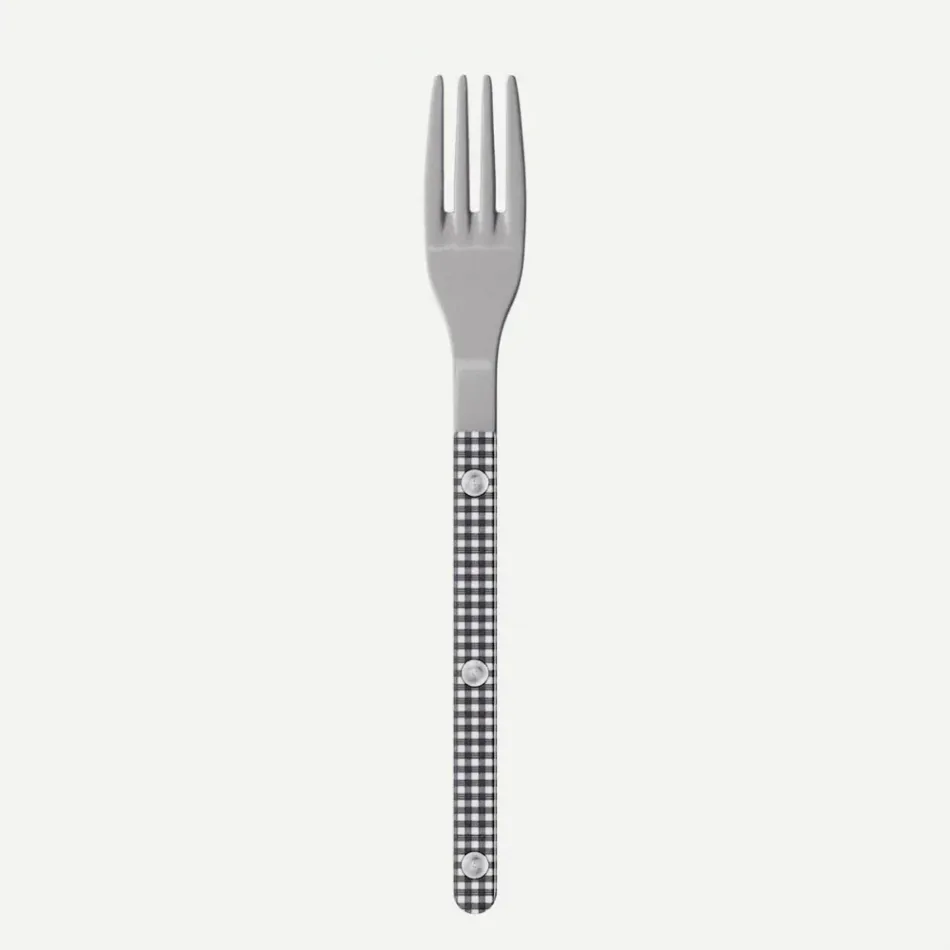 Bistrot Vintage Gingham Black Salad Fork 7"1/2