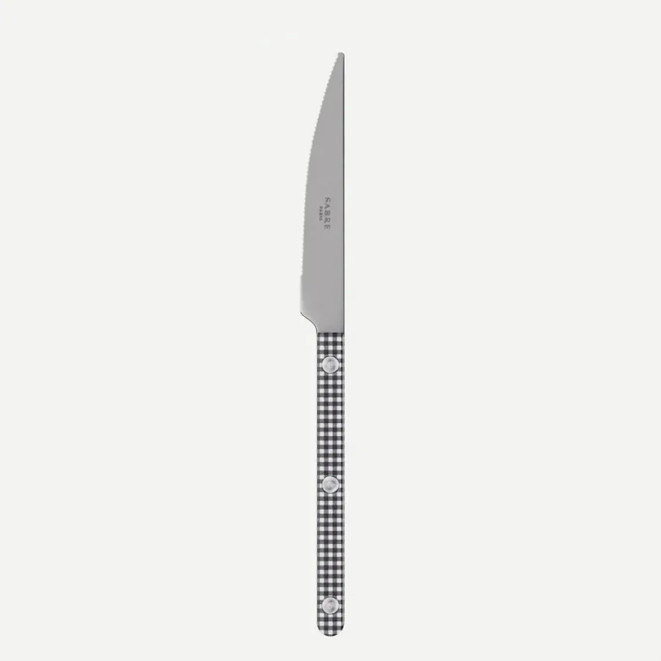 Bistrot Vintage Gingham Black Dessert Knife 8"