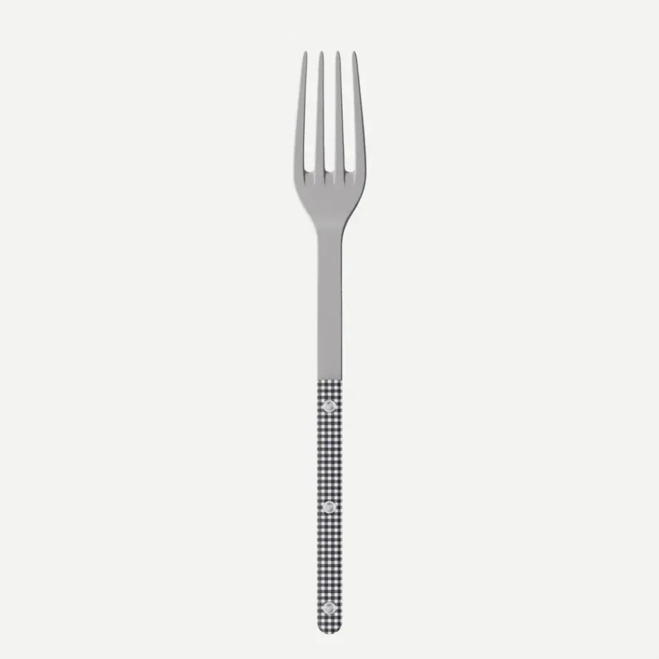Bistrot Vintage Gingham Black Serving Fork 10"1/4