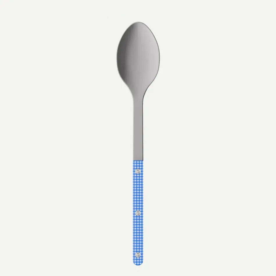 Bistrot Vintage Gingham Blue Serving Spoon 10"1/4