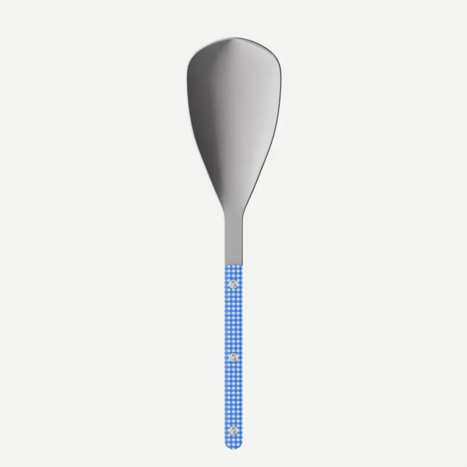 Bistrot Vintage Gingham Blue Rice Spoon 10"1/4
