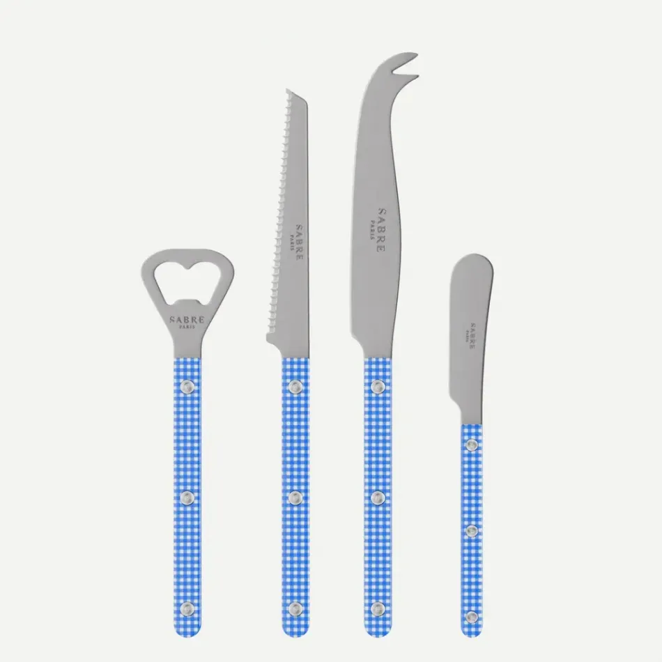 Bistrot Vintage Gingham Blue Bistrot Aperitif Set