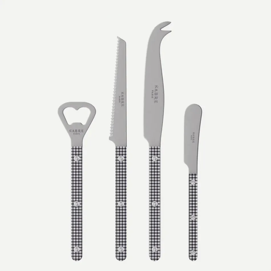 Bistrot Vintage Gingham Black Bistrot Aperitif Set