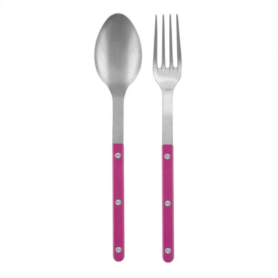 Bistrot Vintage Rasperry 2-Pc Serving Set 10.25" (Fork, Spoon)
