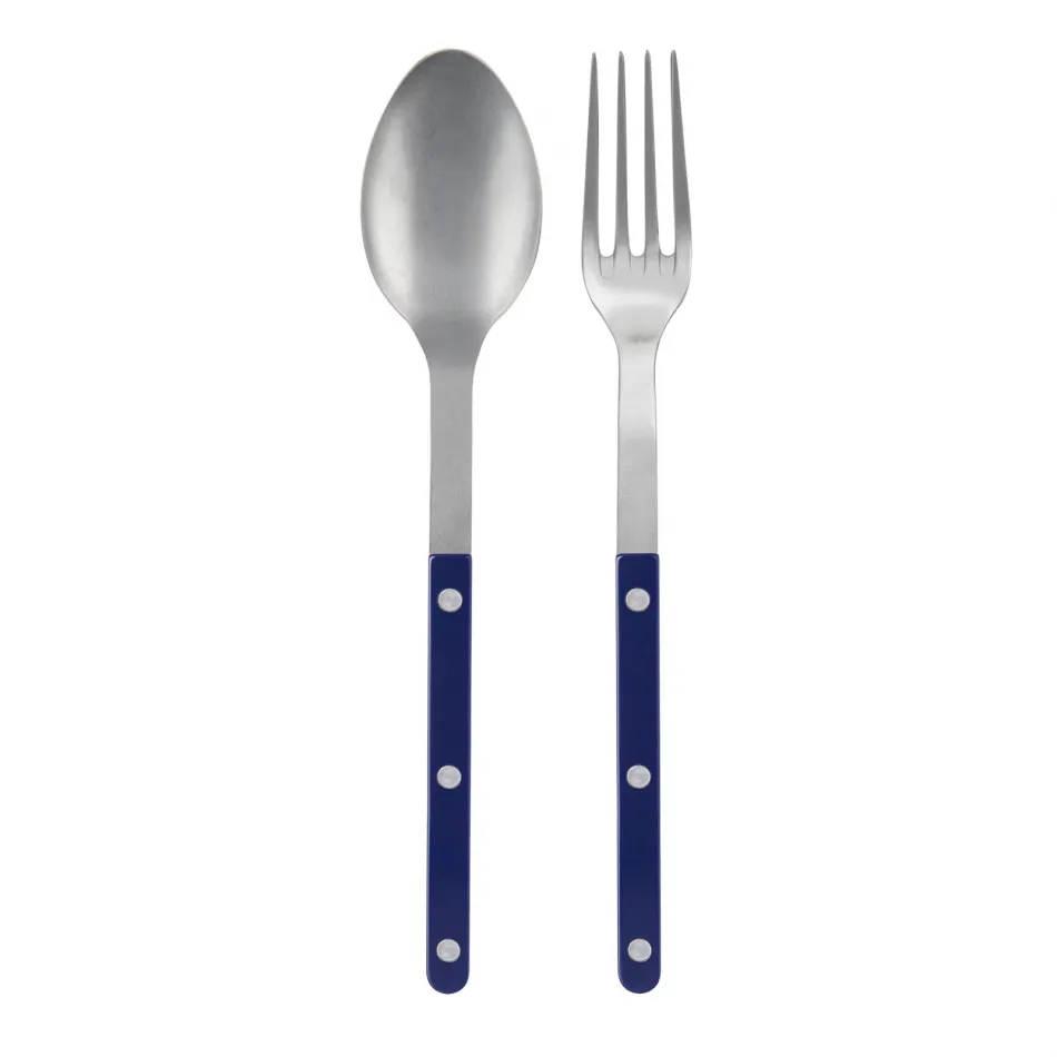 Bistrot Vintage Navy Blue 2-Pc Serving Set 10.25" (Fork, Spoon)