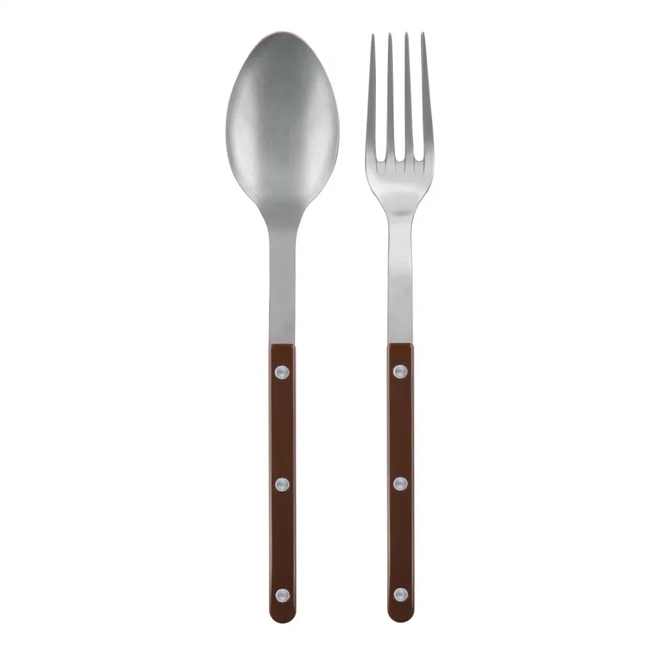 Bistrot Vintage Chocolate 2-Pc Serving Set 10.25" (Fork, Spoon)