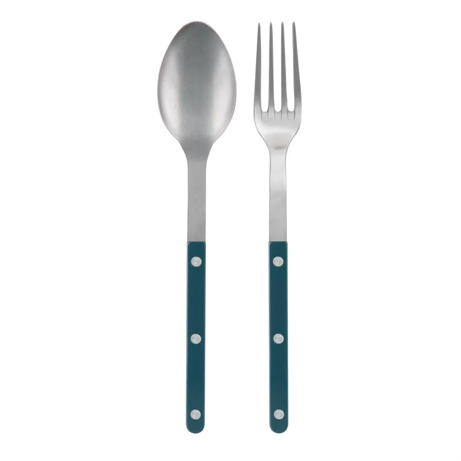 Bistrot Vintage Aquamarine 2-Pc Serving Set 10.25" (Fork, Spoon)