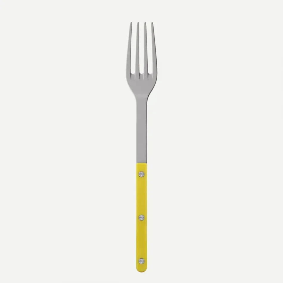 Bistrot Vintage Solid Yellow Serving Fork 10"1/4