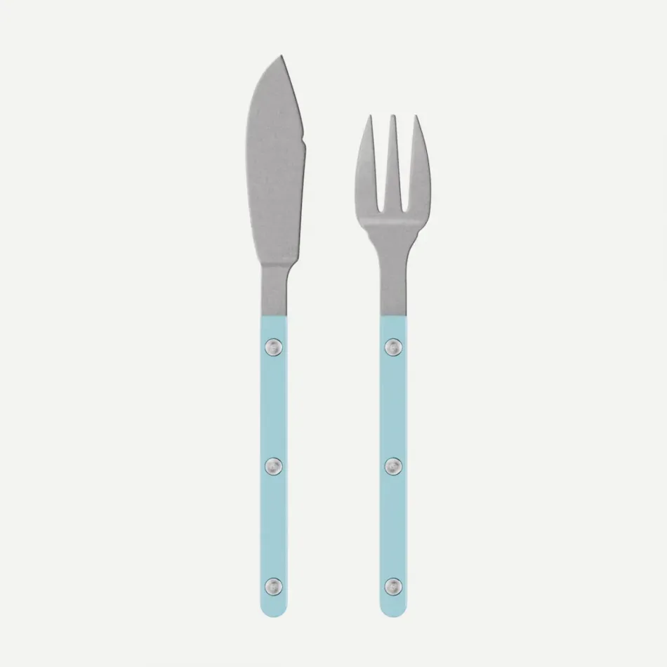 Bistrot Vintage Pastel Blue Fish Set 8.25"
