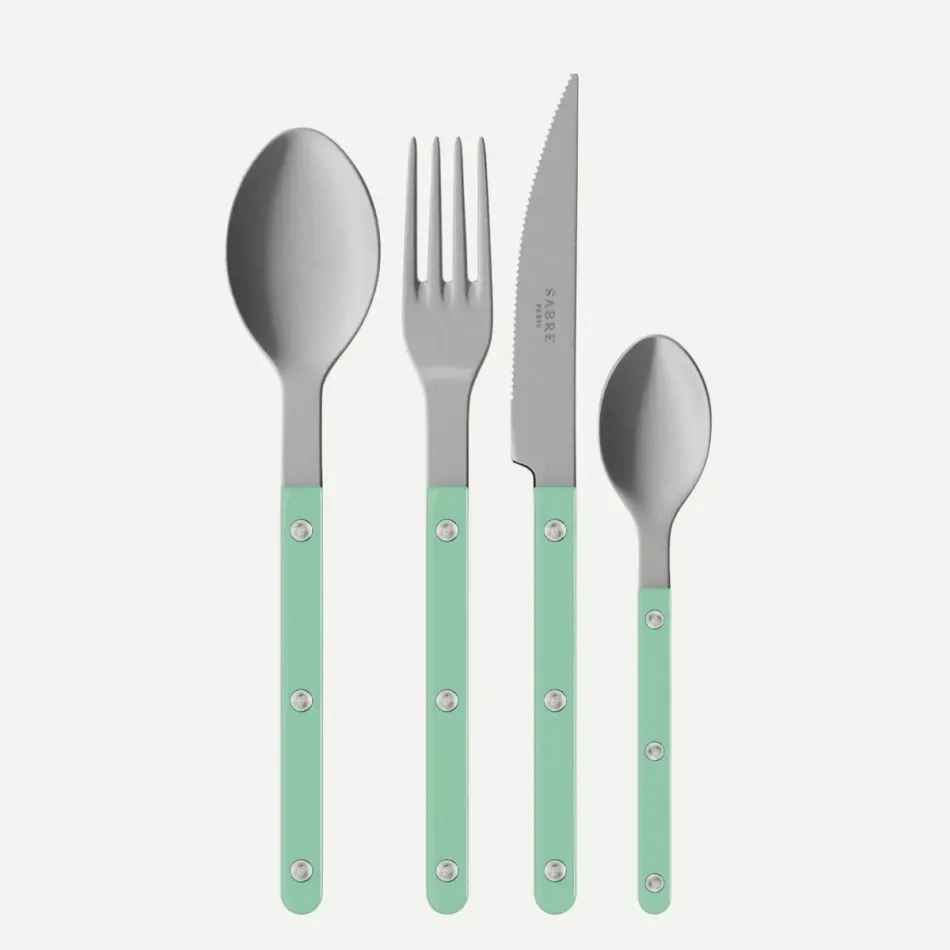 Bistrot Vintage Pastel Green 4 Pieces Cutlery Set 9.25"