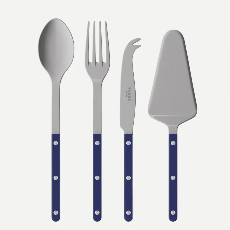 Bistrot Vintage Solid Navy Blue Set Of 4 Bistrot Must-Have Serving Pieces