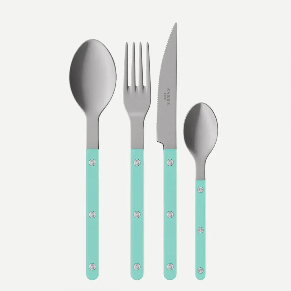 Bistrot Vintage Turquoise 48 Pieces Cutlery Set 9.25"