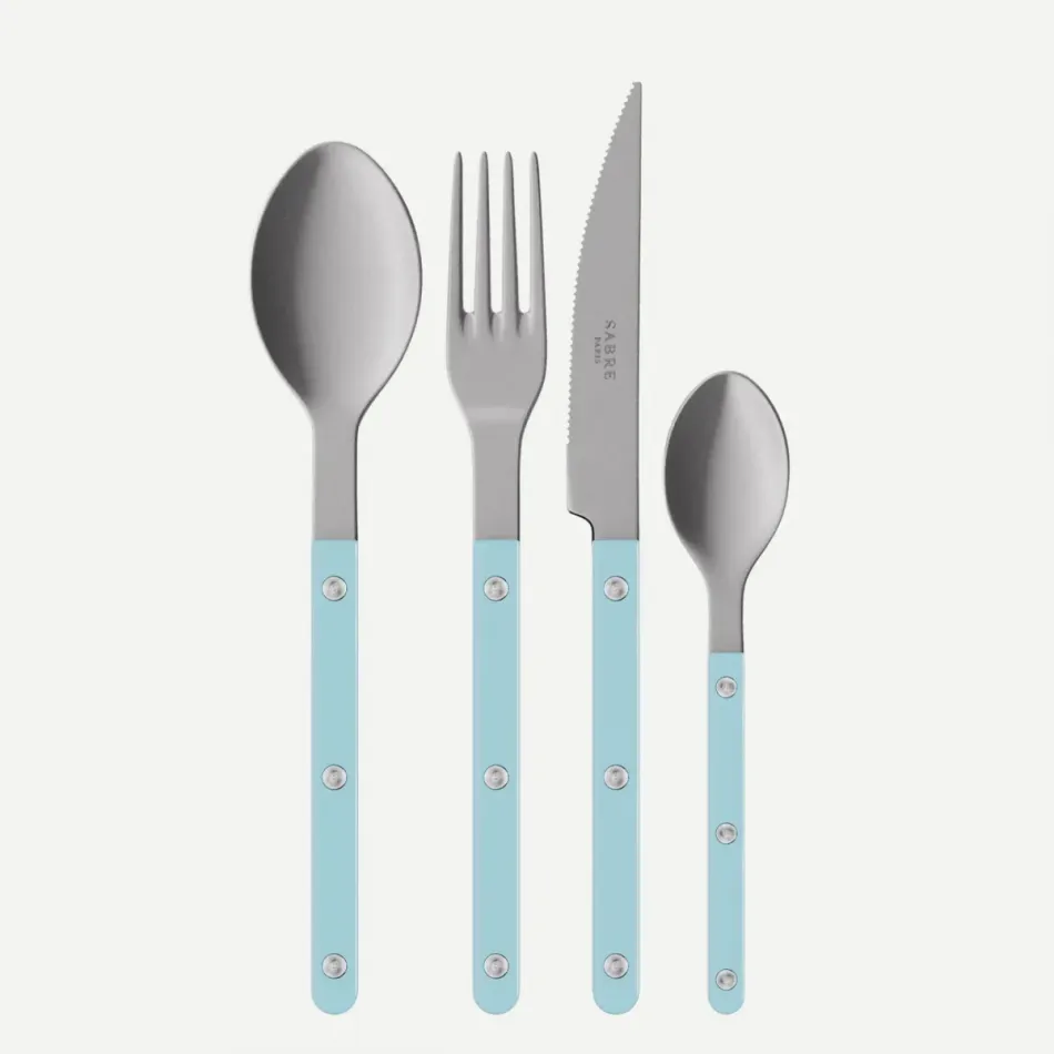 Bistrot Vintage Pastel Blue 48 Pieces Cutlery Set 9.25"