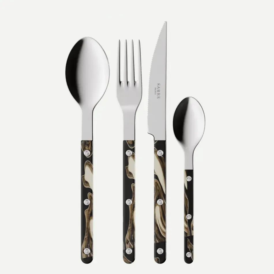 Bistrot Dune Dune Black 48 Pieces Cutlery Set 9"1/4
