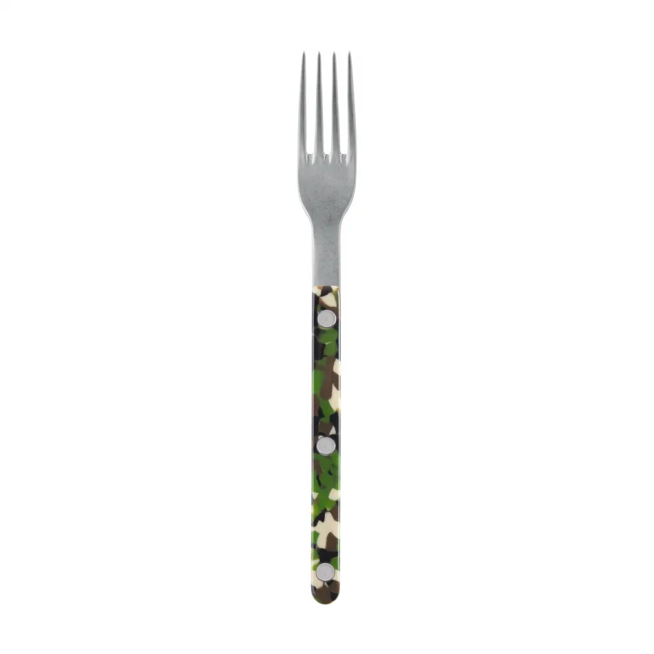 Bistrot Vintage Camouflage Green Salad Fork 7.5"