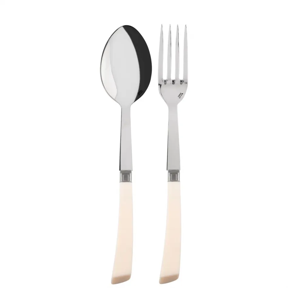 Numero 1 Ivory 2-Pc Serving Set 10.25" (Fork, Spoon)