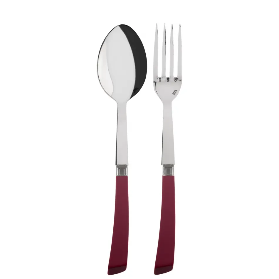 Numero 1 Burgundy 2-Pc Serving Set 10.25" (Fork, Spoon)