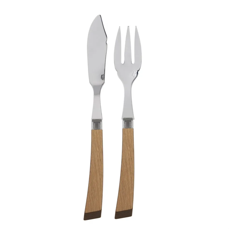 Numéro 1 Light Wood Fish Set 8.25" (Knife, Fork)