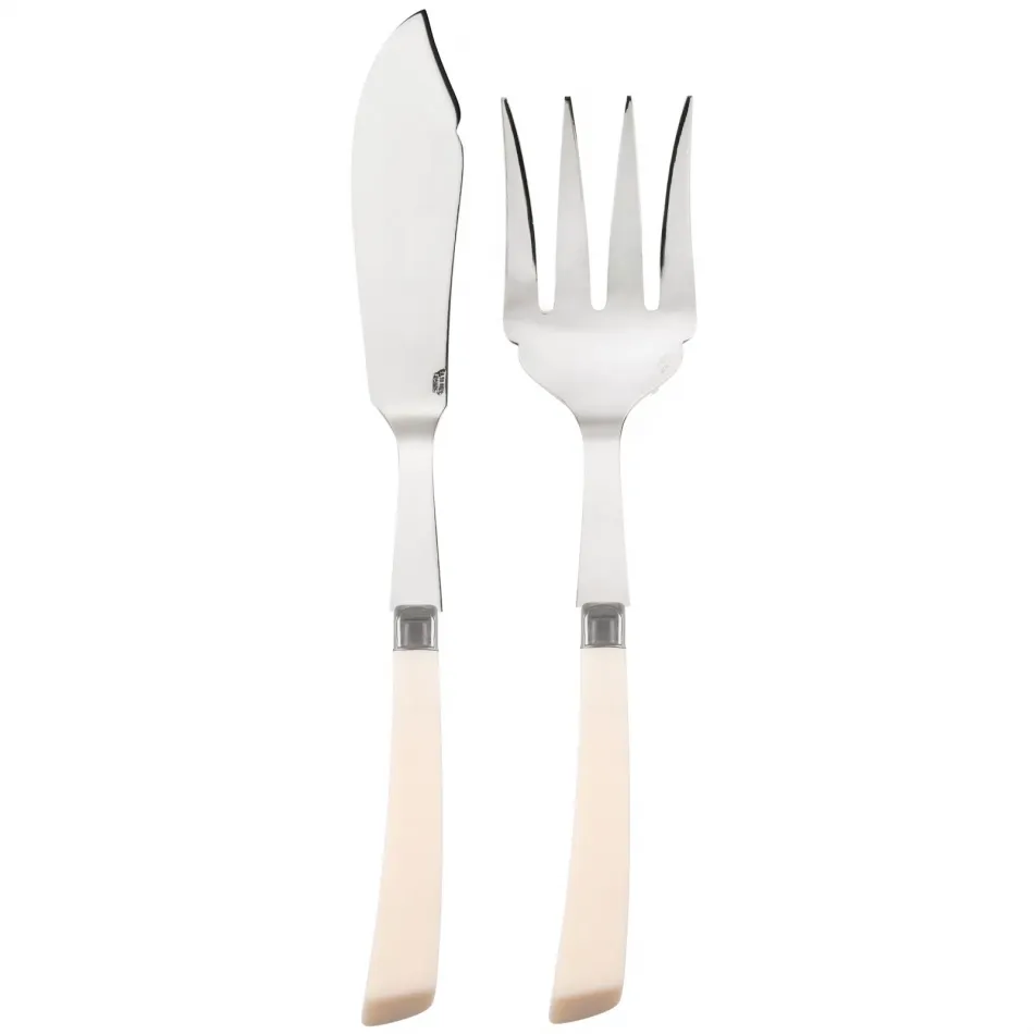 Numero 1 Ivory Fish 2-Pc Serving Set 10.25" (Fork, Spoon)