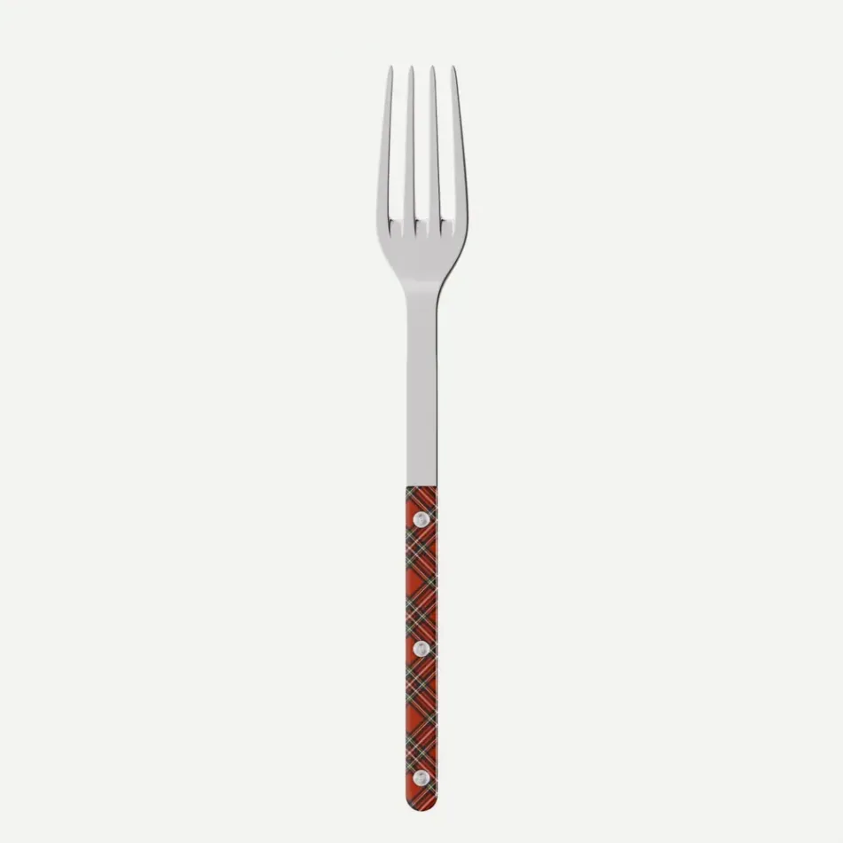 Bistrot Shiny Tartan Red Serving Fork 10.25"