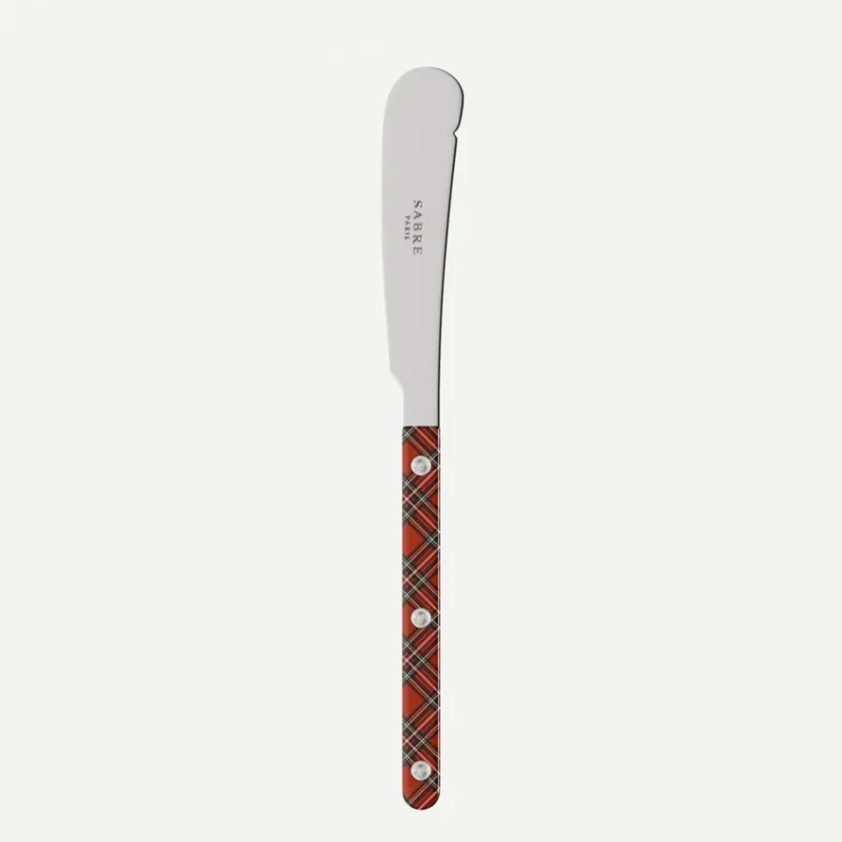 Bistrot Shiny Tartan Red Butter Knife 7.75"